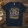 Chapter 52 Fabulous Since 1973 birthday t-shirt design with glitter text and champagne glasses