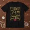 Black t-shirt with gold glitter text reading "Chapter 59 Fabulous Since 1966" and a crown, champagne glasses, and lips graphic