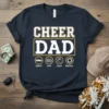 Cheer Dad Drive Pay Clap Repeat t-shirt design with icons for driving, money, clapping, and repeating
