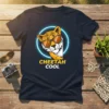 Cheetah Cool graphic t-shirt with a cheetah wearing sunglasses inside a neon circle