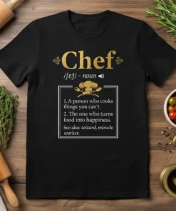 Chef definition wizard miracle worker stylish graphic design printed on comfortable cotton t-shirt