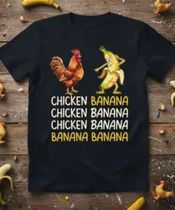CHICKEN BANANA CHICKEN BANANA text design featuring unique typography on quality t-shirt