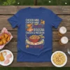 T-shirt with "Chicken Wing Hot Dog Bologna Chicken & Macaroni Chillin' With My Homies" text and illustrations of food items