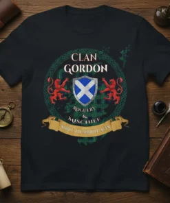 CLAN GORDON ROGUERY & text design featuring creative typography on quality t-shirt