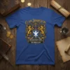 Clan Johnston Wreaking Havoc Since The Middle Ages t-shirt with Scottish crest, lions, and swords graphic
