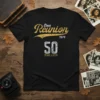 Class Reunion 1974 50 Years Later t-shirt with retro gold and white distressed text