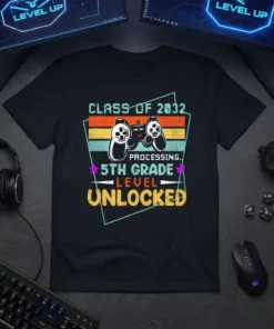 CLASS OF 2032 PROCESSING.. text design featuring detailed typography on quality t-shirt