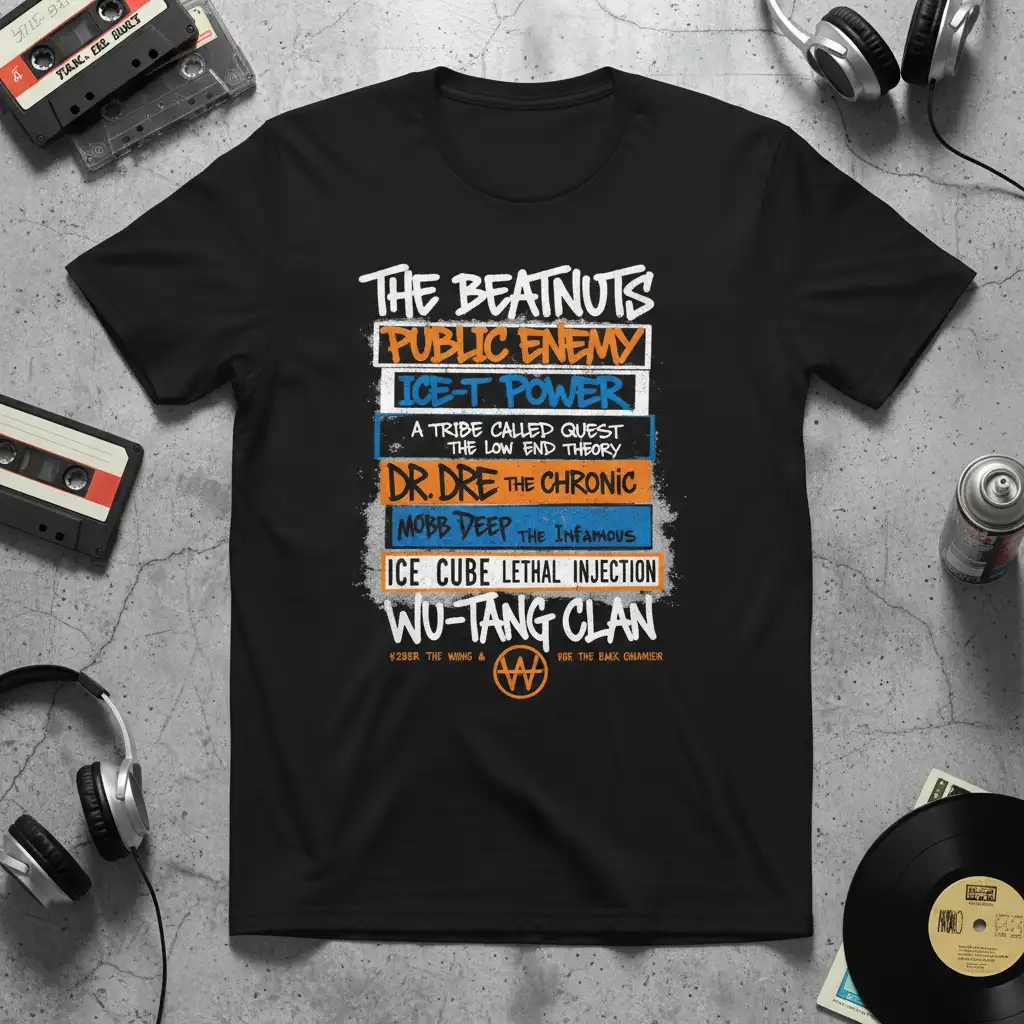 THE BEATNUTS PUBLIC ENEMY quote printed with detailed print on soft premium material t-shirt design