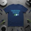 Cleaning Mode On T-Shirt featuring neon blue text and a green ON toggle switch graphic