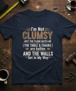 I'm Not CLUMSY JUST text design featuring stylish typography on quality t-shirt
