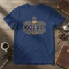Coffee Lover graphic t-shirt with vintage text and coffee cup illustration