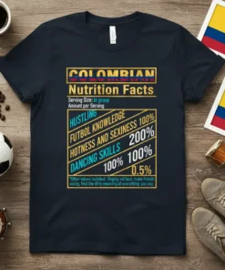 COLOMBIAN Nutrition Facts Hustling text design featuring stylish typography on quality t-shirt