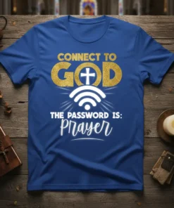 CONNECT TO GOD THE text design featuring stylish typography on quality t-shirt