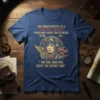 T-shirt with the quote "I NO LONGER IDENTIFY AS A CONSPIRACY THEORIST..." and an illustration of a retro aviator girl