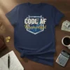 Navy blue t-shirt with "COOL AF Ficcountant" text and an abacus graphic, designed for accountants
