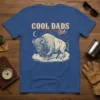 Cool Dads Club t-shirt featuring a vintage buffalo graphic and text, available in multiple sizes and colors