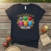 Coral Cay Plantation Bocce League t-shirt with colorful bocce balls and palm trees graphic