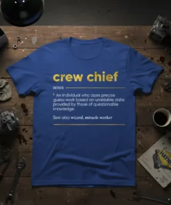crew chief noun 1 text design featuring unique typography on quality t-shirt