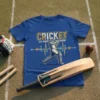 CRICKET ECG HEART AT BATSMAN bold graphic design printed on comfortable cotton t-shirt