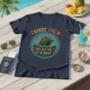 Cruise Crew Most Likely To Be At The Buffet t-shirt design featuring a vintage cruise ship graphic and text