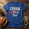 Cuban Boy T-Shirt with distressed Cuban flag graphic and bold white text "CUBAN BOY"