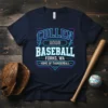 Navy blue t-shirt featuring "CULLEN 2008 BASEBALL FORKS, WA HOME OF THUNDERBALL" in neon-style lettering, with baseball graphics