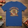 Cummins Cider All Natural Delightatly Juicy t-shirt design featuring an apple press, jars of cider, and apples