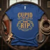 Cupid Aim For Rip T-Shirt featuring vintage western guns and playful text, designed for humor and Valentine's Day