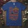Cute Until My Cambodian Comes Out t-shirt with a traditional Cambodian mask graphic and text