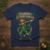 Dabbing Leprechan t-shirt with golden text and a leprechaun doing the dab dance