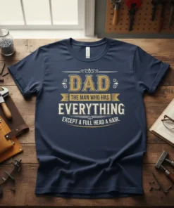 DAD THE MAN WHO text design featuring detailed typography on quality t-shirt
