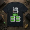 Dad Kids Battery Low T-Shirt design with text and battery graphics