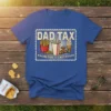 Dad Tax Making Sure It's Not Poison t-shirt featuring vintage stamp design with fries, soda, cookies, and ice cream