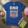 Dad Of The Birthday Girl Birthday t-shirt featuring cute cows and festive text in a distressed style