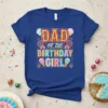 Dad of the Birthday Girl t-shirt with carnival graphics and ice cream cones, blue tee design