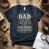 Dad The Man The Myth The Ham Radio Legend T-Shirt with vintage radio graphic and bold typography