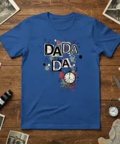 Dada Da T-Shirt with bold typography and a vintage clock graphic, perfect for Father's Day