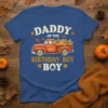DADDY OF THE BIRTHDAY BOY BOY eye-catching graphic design printed on comfortable cotton t-shirt