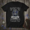Daddy's Girl His Angel I miss you Dad text with anatomical heart graphic on a black t-shirt