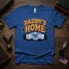Daddy's Home t-shirt design featuring bold yellow text above a graphic of the White House and American flag