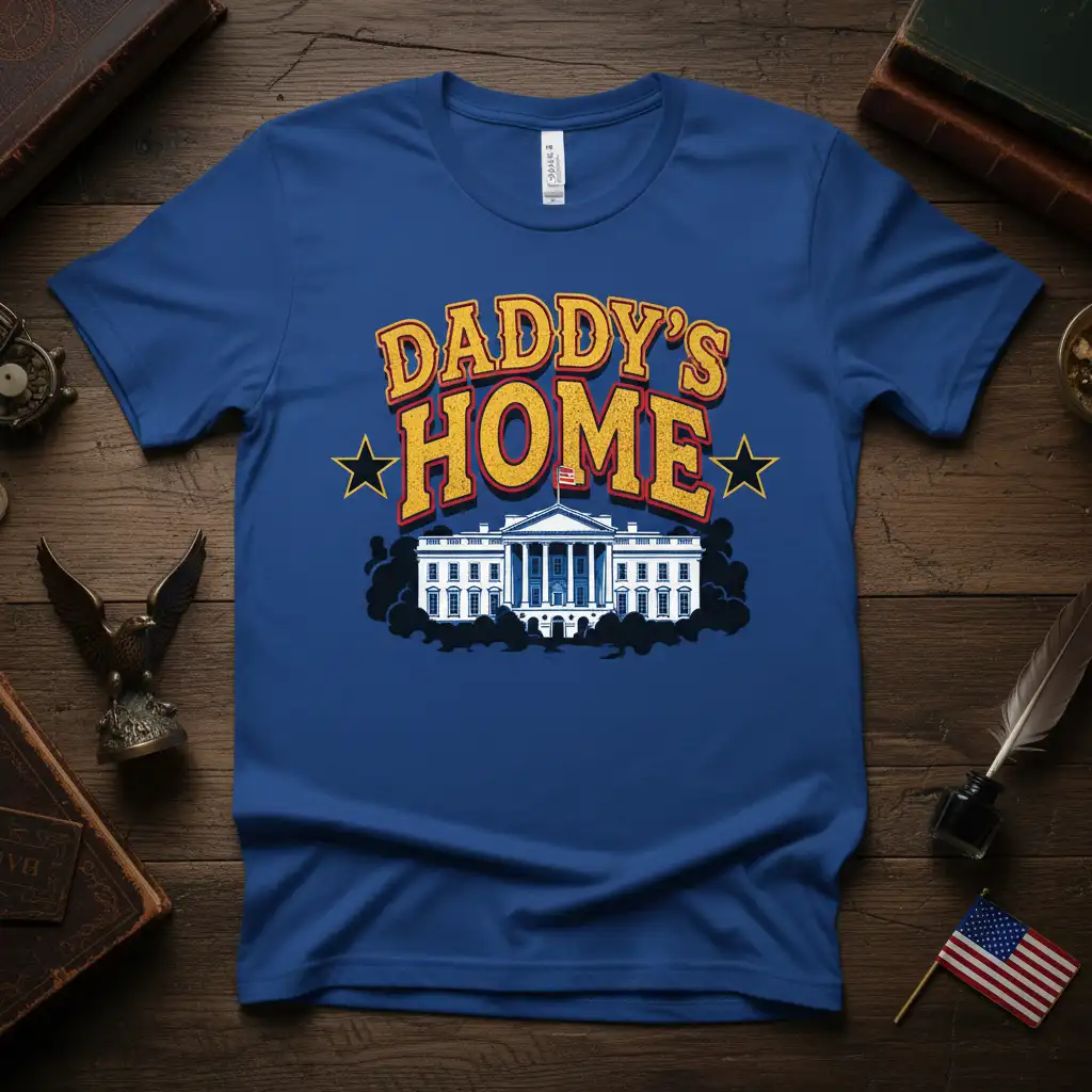 Daddy's Home t-shirt design with White House graphic and patriotic elements