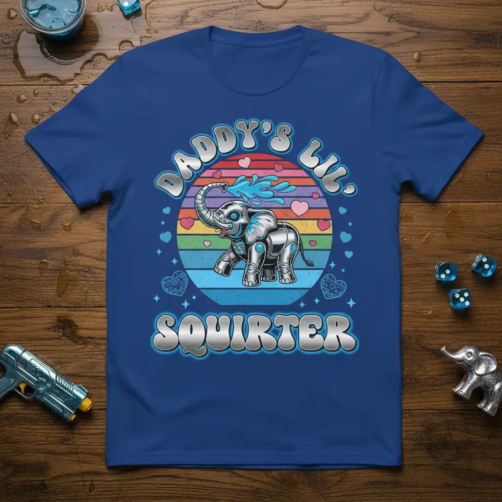 DADDY'S LIL. SQUIRTER creative illustration printed on comfortable cotton fabric creating a standout t-shirt