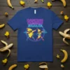Dancing Chicken Banana text with two dabbing bananas wearing sunglasses on a graphic tee
