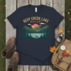 Deep Creek Lake Maryland t-shirt with mountain and lake scenic graphic and deer silhouette
