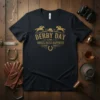 DERBY DAY HORSES, HATS & HAPPINESS bold graphic design printed on comfortable cotton t-shirt