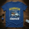 Designated Driver t-shirt with a golf cart graphic and bold text, perfect for golf lovers