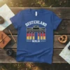 Deutschland Berlin Germany travel t-shirt design featuring the Brandenburg Gate with German flag colors