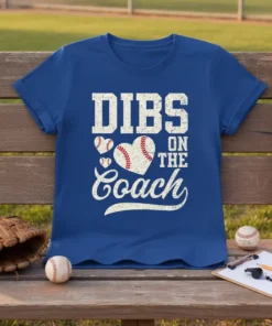 DIBS ON THE Coach baseball t-shirt design with baseball heart graphic