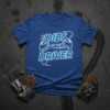 Dibs On The Driver t-shirt design featuring racing helmets and checkered flags in blue and white typography