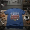 Did I Offend You With My Common Sense? text in steampunk style on a blue t-shirt